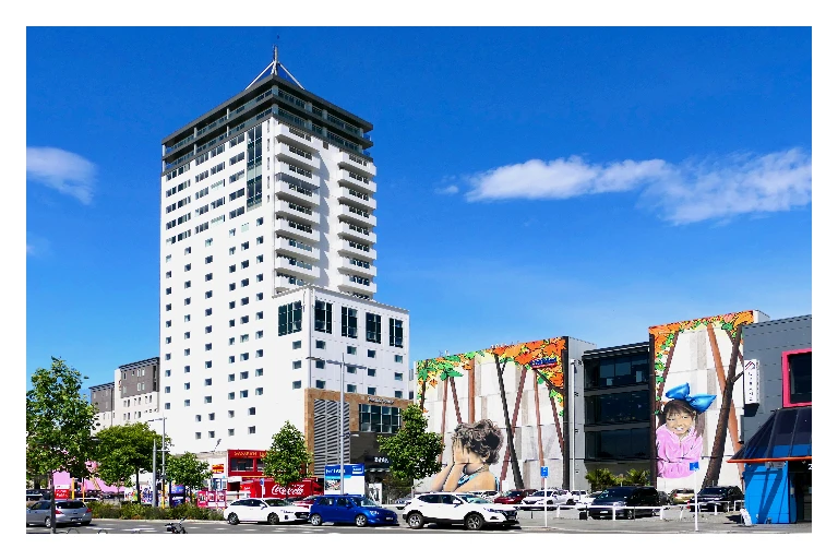 Actual city photograph with a white border added by this tool
